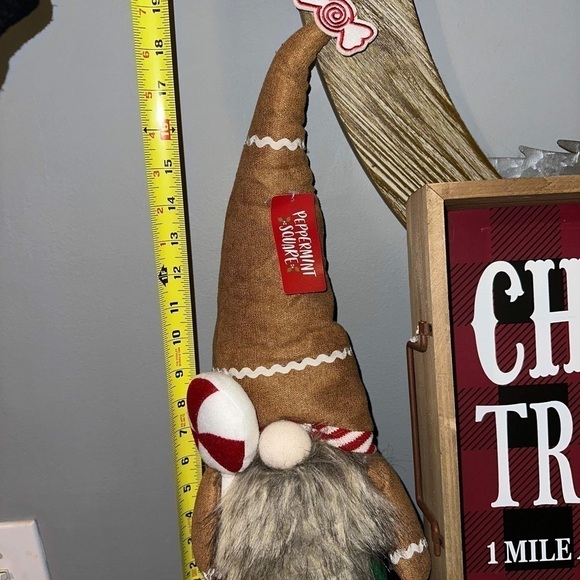 NWT PEPPERMINT SQUARE GINGERBREAD MAN GNOME WITH PEPPERMINT DETAIL - Picture 8 of 9